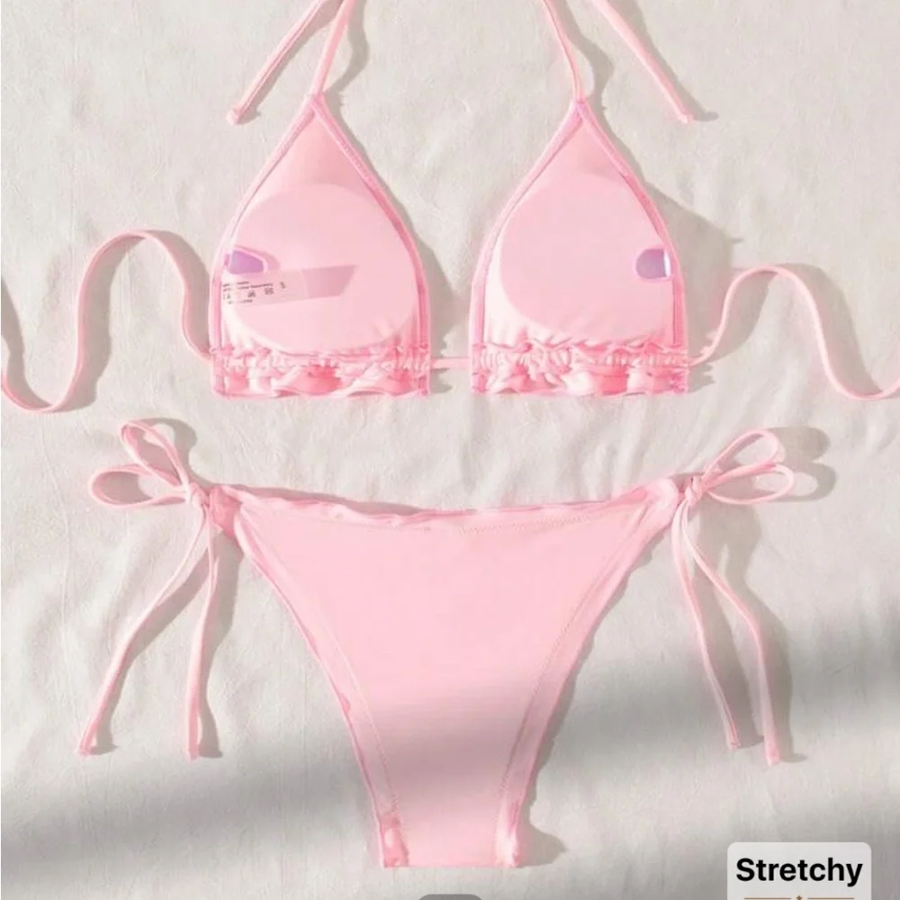 Pink Ruffled Bikini Set - Picture 3 of 5